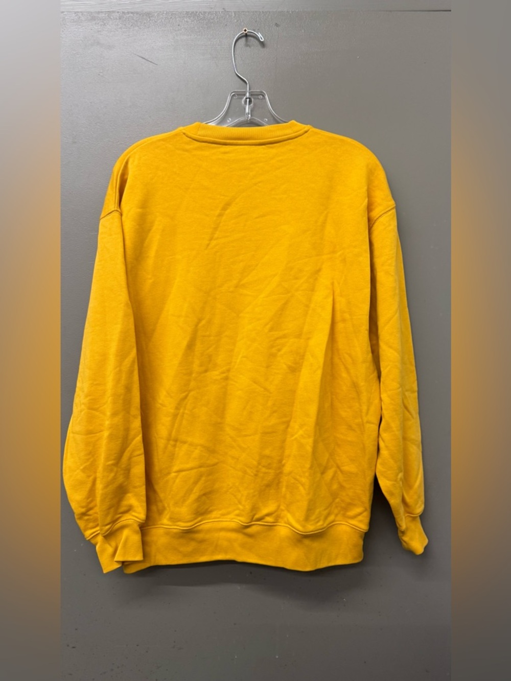 Acne Studios Fairview Face Mens XS Honey Yellow Fleeceback Crewneck Sweater - Picture 7 of 10